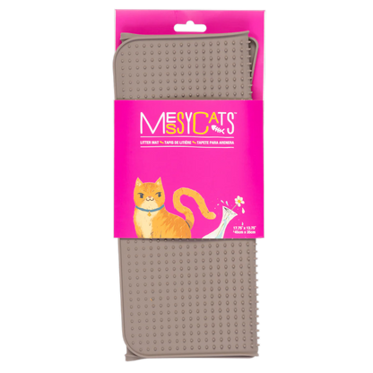 Messy Cats Litter Mat with Graduates Spikes in Grey