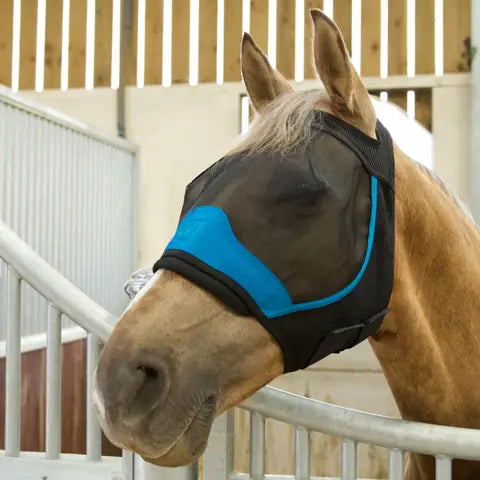 Woof Wear UV Fly Mask Without Ears Black & Turquoise